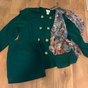 HALMODE PLUS GREEN SKIRT SET SZ 16W